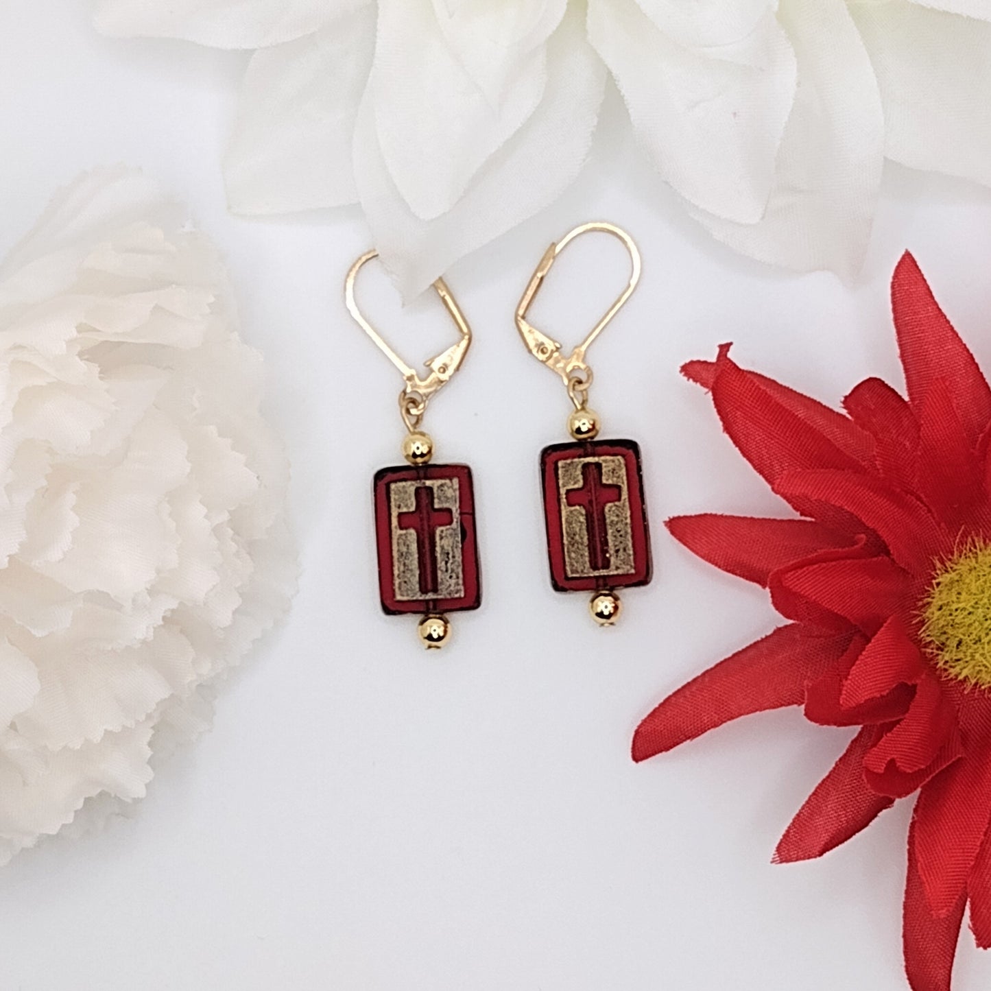 Silent Grace Cross Earrings