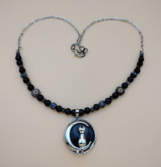 Blue Moon Cat Necklace