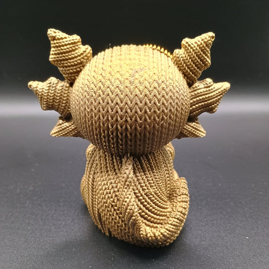 Woven Fins: Steampunk - Textured Axolotl Figurine