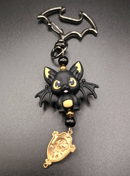 Chibi Bat Bag Charm with Bat Keyring