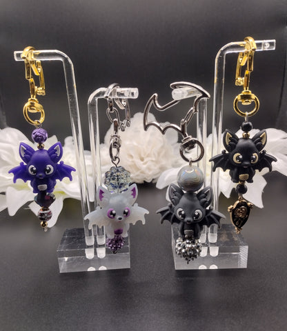 Chibi Bat Bag Charm with Bat Keyring