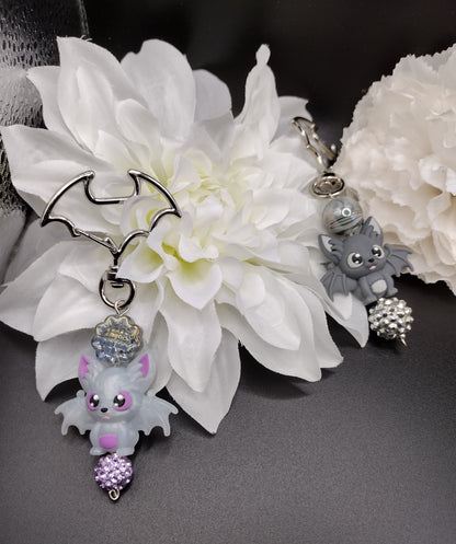 Chibi Bat Bag Charm with Bat Keyring