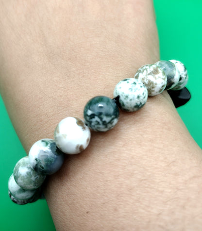 Skull & Tree Agate Bracelet