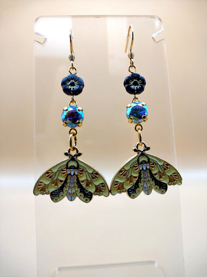 Moth Lit Blossoms Earrings