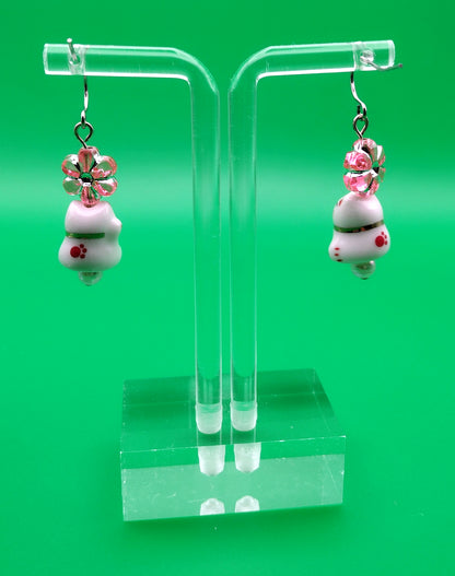 Animal Floral Earrings - Bunny or Lucky Cat