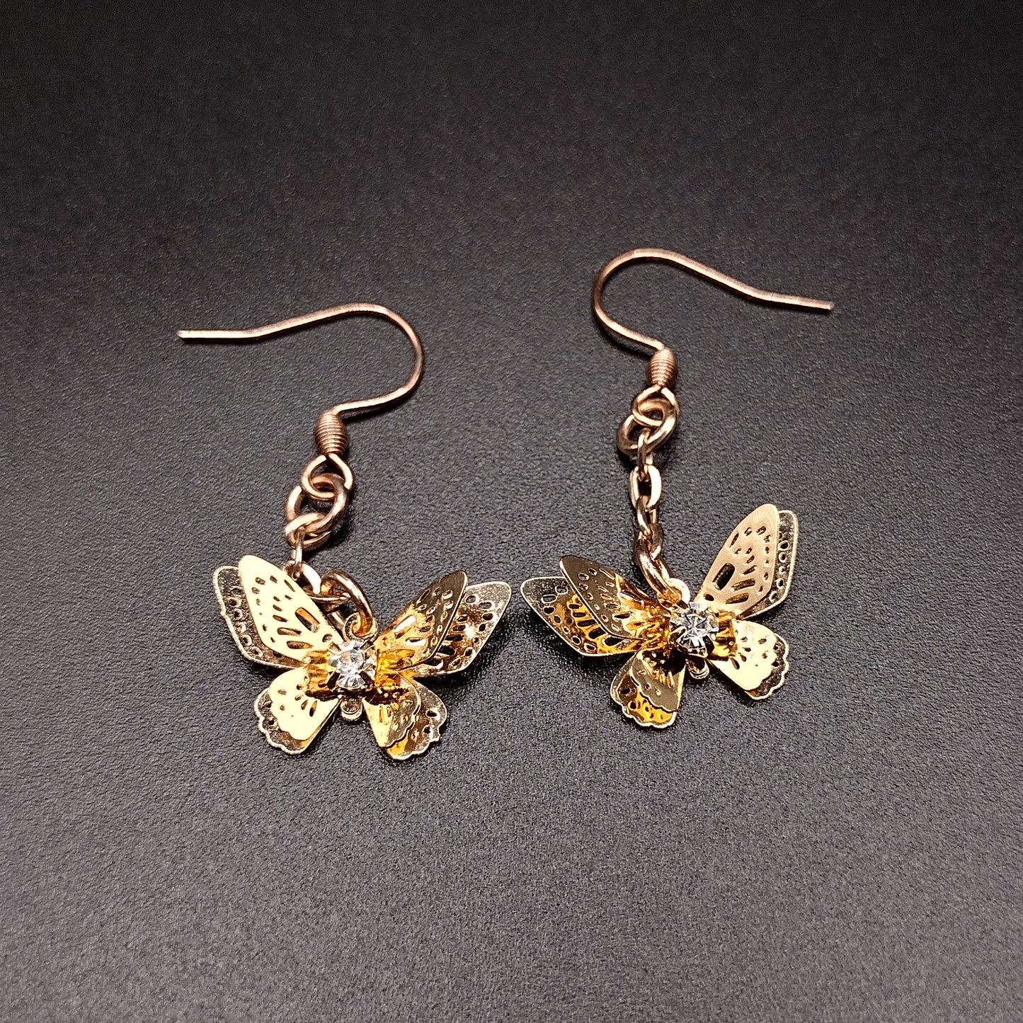 Rhinestone Butterfly Earrings