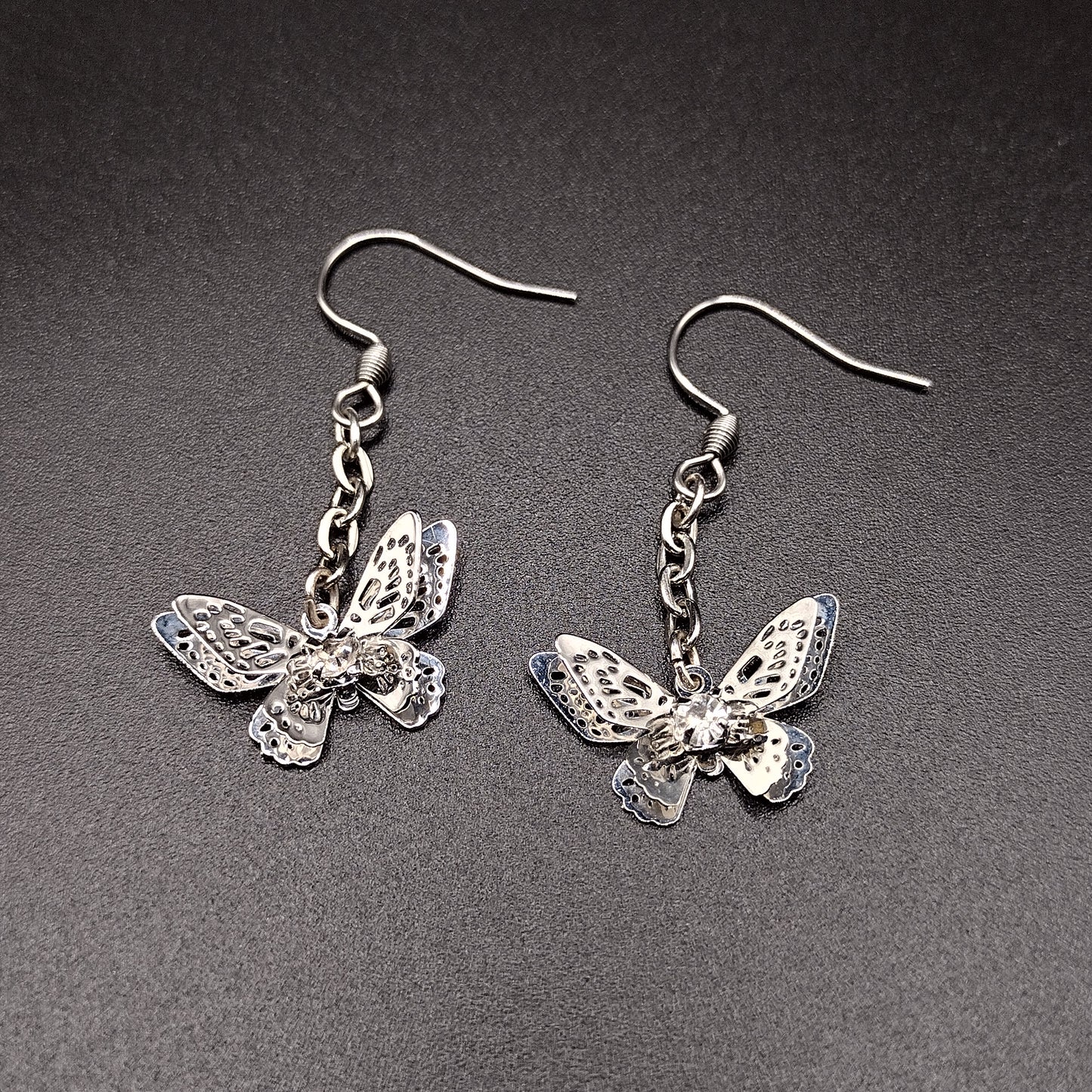 Rhinestone Butterfly Earrings