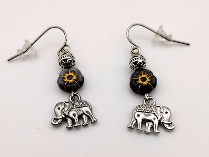 Elephant Flower Earrings