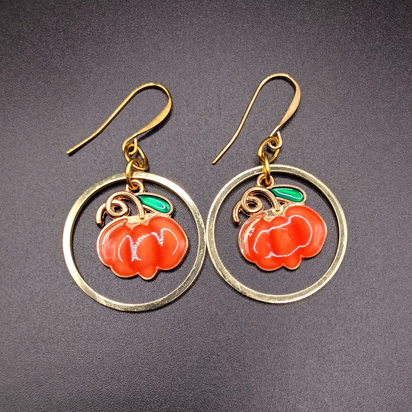 Pumpkin Hoop Earrings