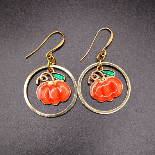 Pumpkin Hoop Earrings