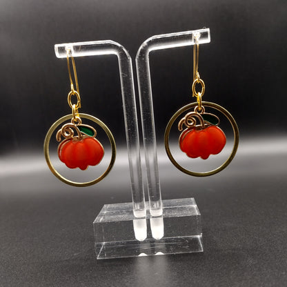 Pumpkin Hoop Earrings