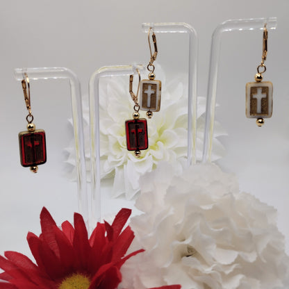 Silent Grace Cross Earrings