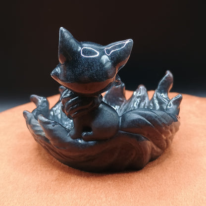 Shadow Kitsune Nine-Tailed Fox Figurines