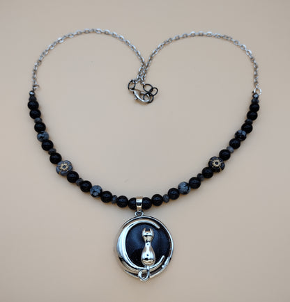 Blue Moon Cat Necklace