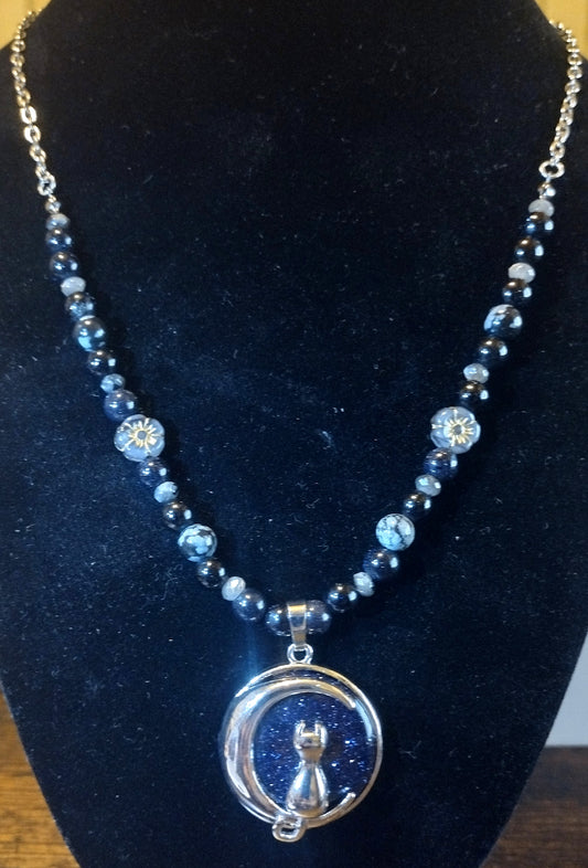 Blue Moon Cat Necklace
