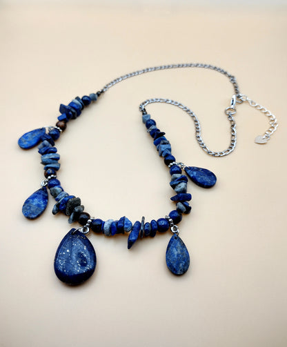 Midnight Tides - Lapis Lazuli Drop Necklace