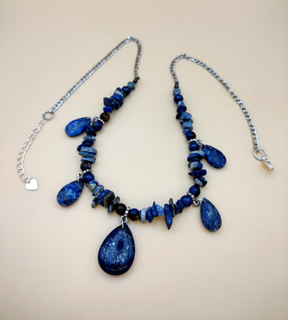 Midnight Tides - Lapis Lazuli Drop Necklace