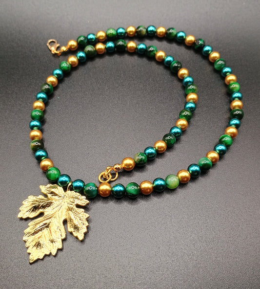 Verdant Gold Leaf Necklace