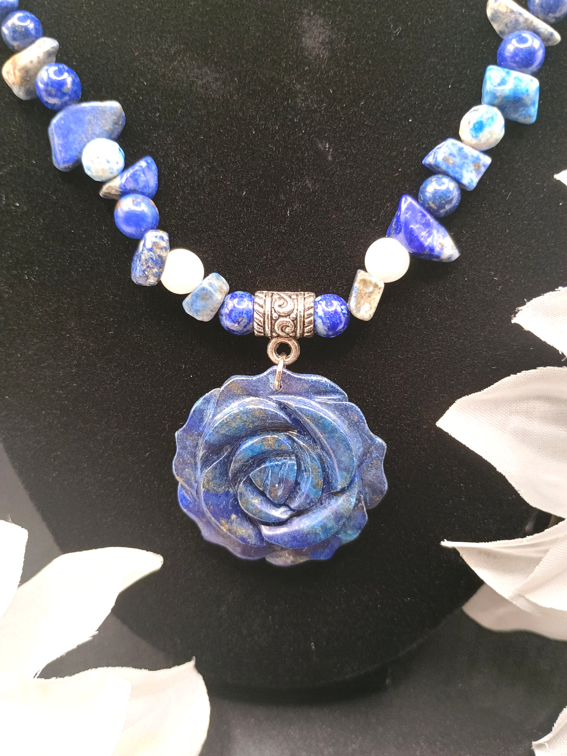 Lapis Rose Necklace