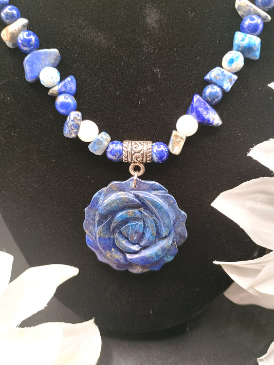 Lapis Rose Necklace