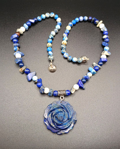 Lapis Rose Necklace