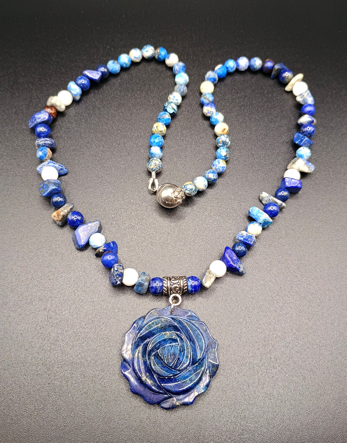 Lapis Rose Necklace