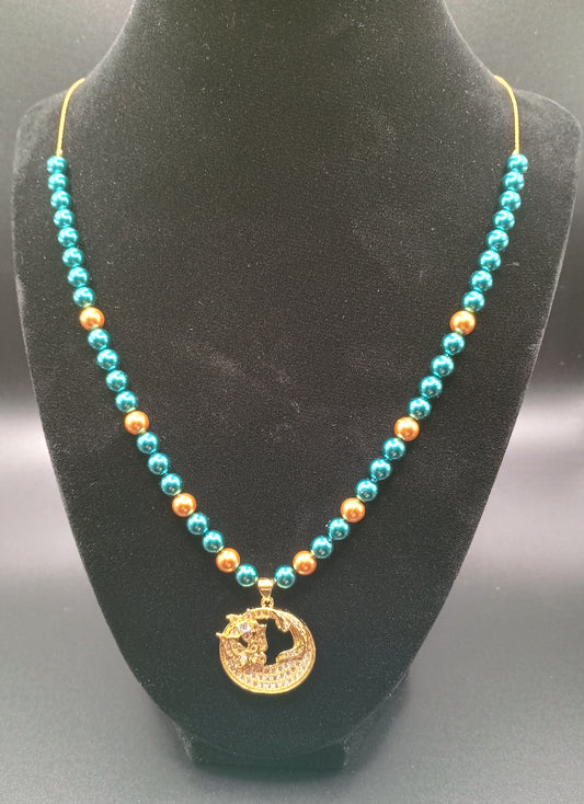 Moonflower & Butterfly Toggle Necklace