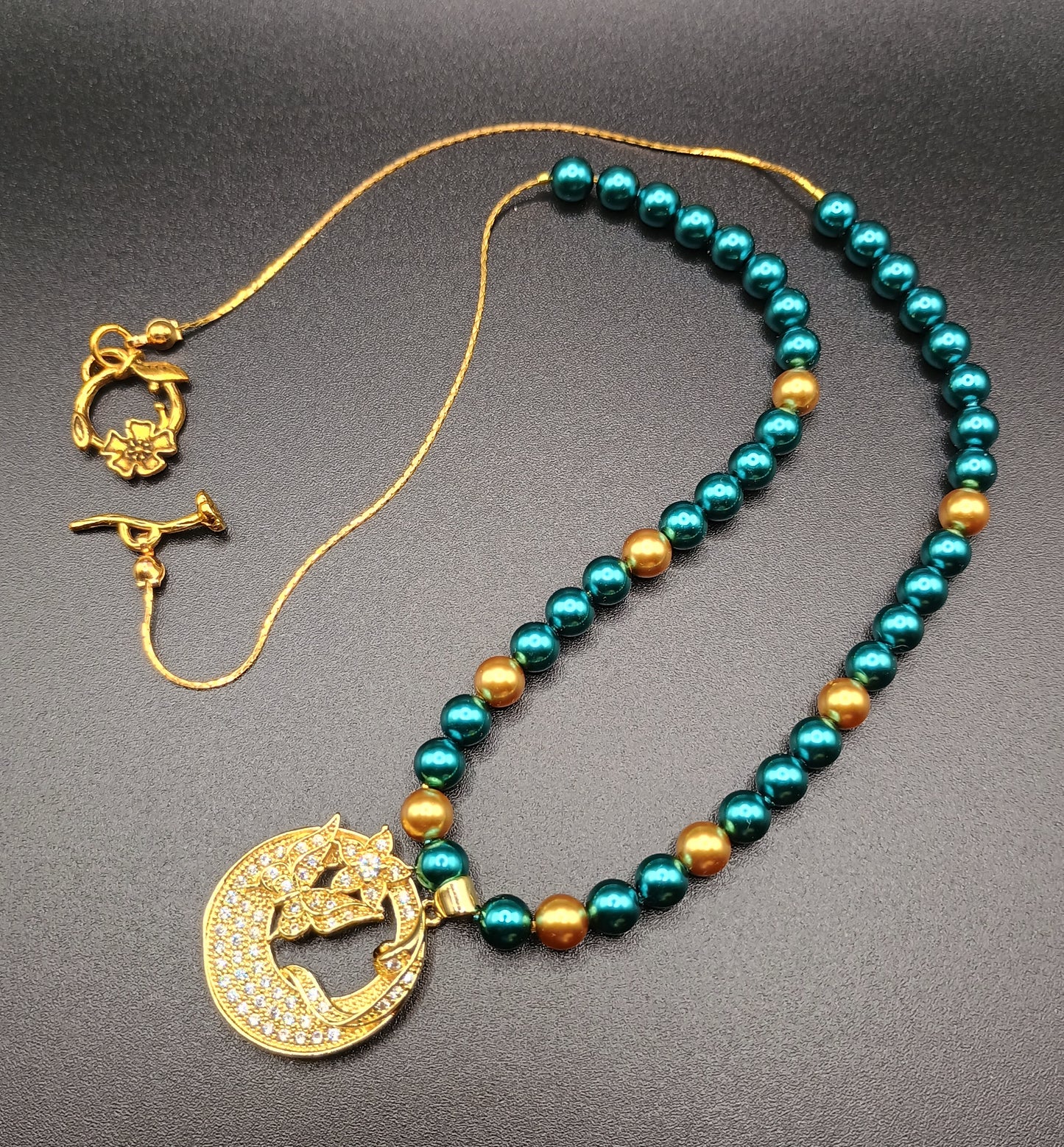 Moonflower & Butterfly Toggle Necklace