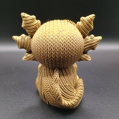 Woven Fins: Steampunk - Textured Axolotl Figurine