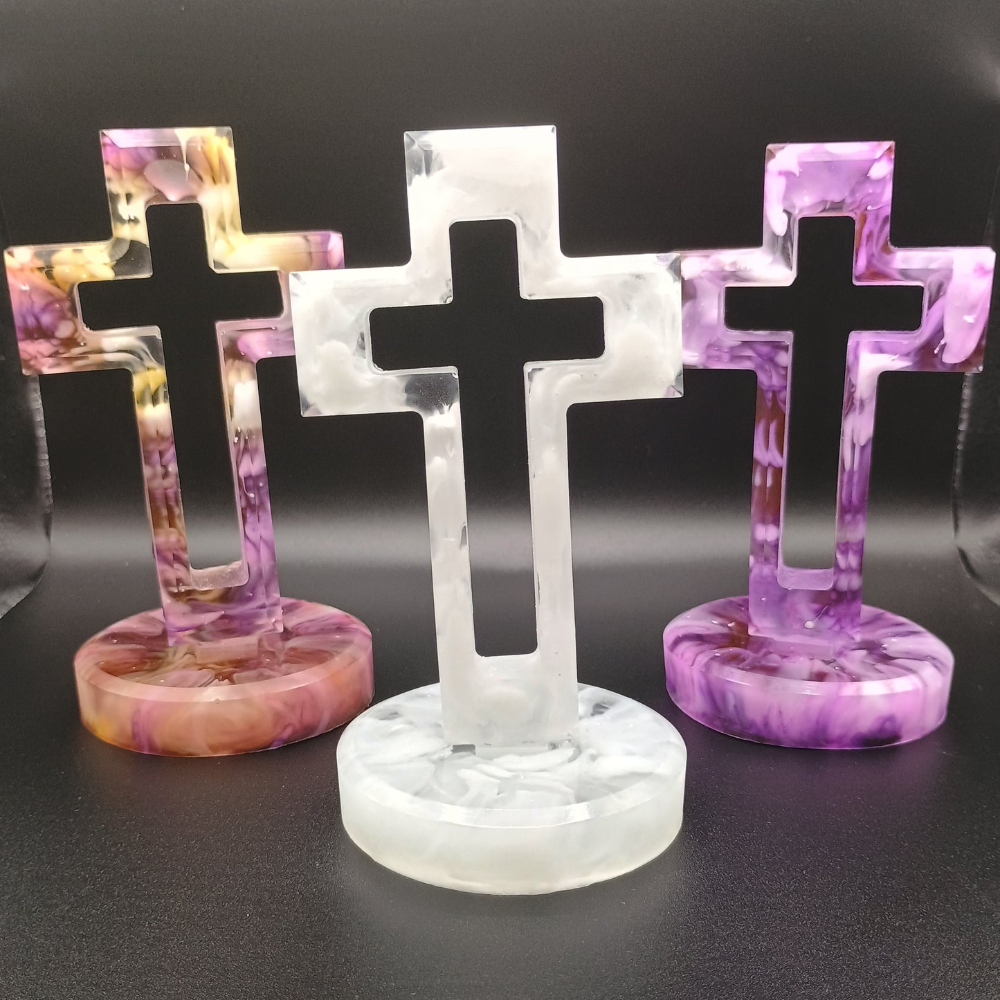 Poured in Light Jeweled Crosses
